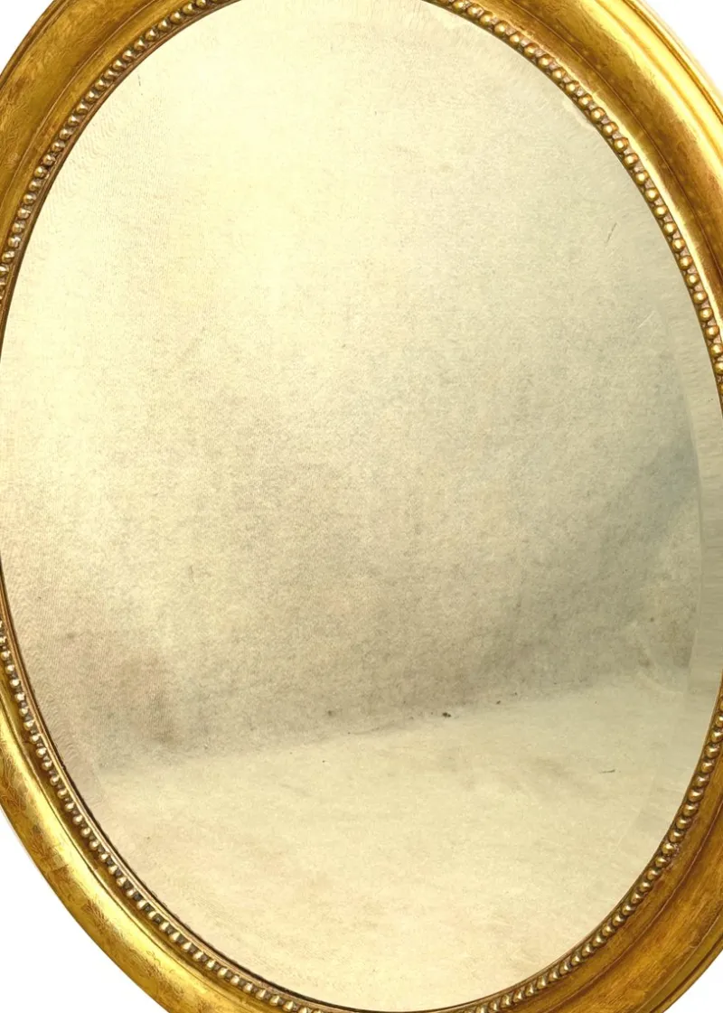 Pamono Antique Victorian Oval Gilt Mirror, 1870> Mirrors