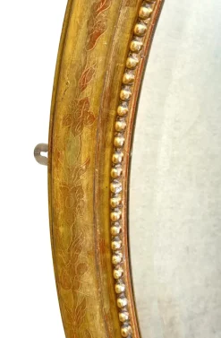 Pamono Antique Victorian Oval Gilt Mirror, 1870><noscript><img width=