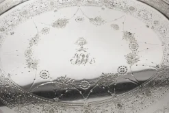 Sale Pamono Antique Victorian Oval Silver Plated Gallery Tray, 1890s