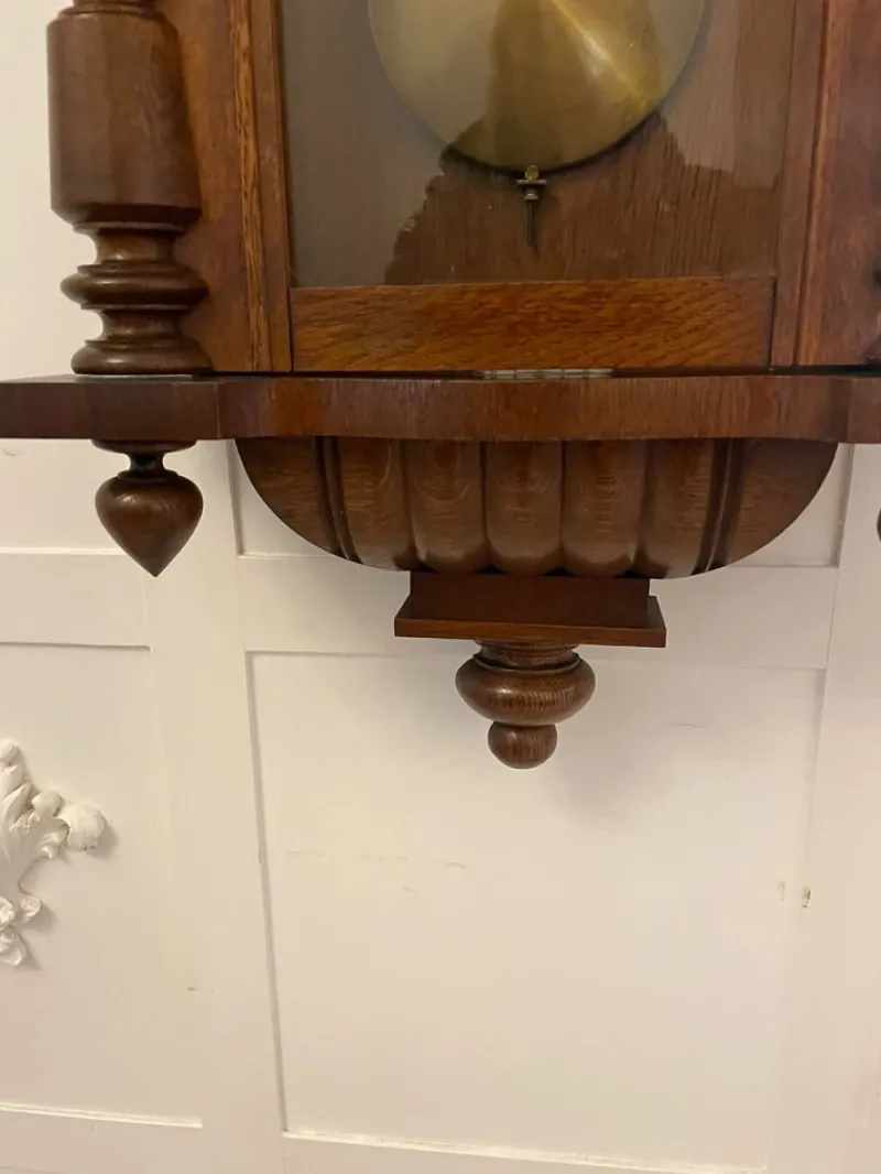 Best Pamono Antique Victorian Quality Carved Oak Vienna Wall Clock, 1860