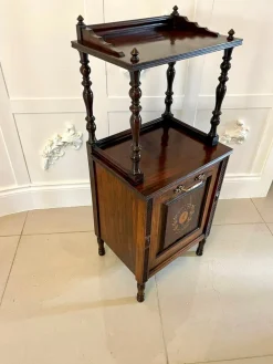 Clearance Pamono Antique Victorian Rosewood Marquetry Inlaid Coal Box, 1880s