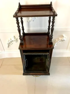 Clearance Pamono Antique Victorian Rosewood Marquetry Inlaid Coal Box, 1880s