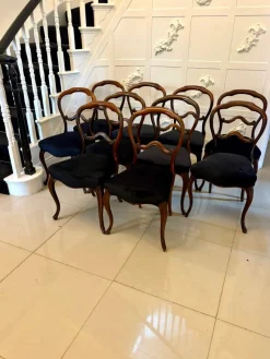 Pamono Antique Victorian Rosewood Dining Chairs, 1850s, Set of 10> Side Chairs & Dining Chairs