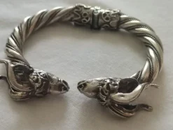New Pamono Antique Victorian Silver Ram's Head Bracelet