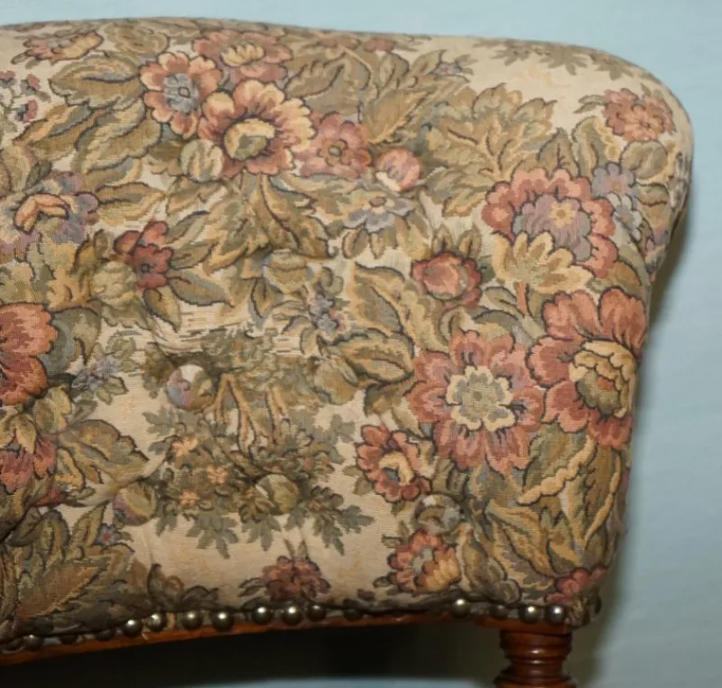 Discount Pamono Antique Victorian Tapestry Nursing Chair with Floral Decor