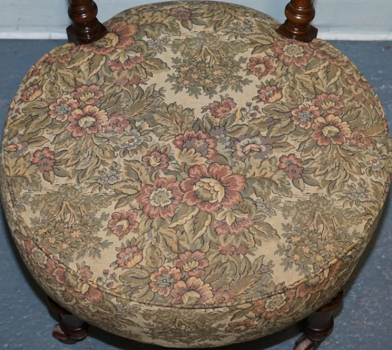 Discount Pamono Antique Victorian Tapestry Nursing Chair with Floral Decor