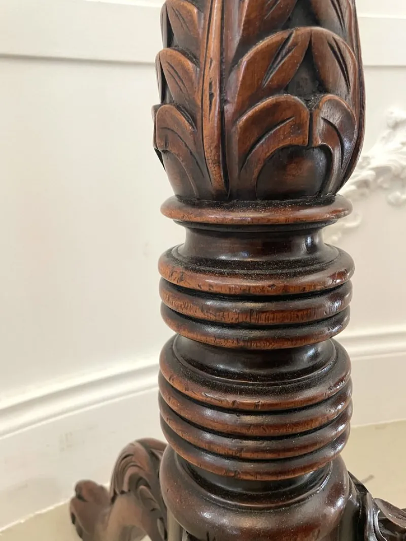 Sale Pamono Antique Victorian Torchere in Carved Mahogany, 1880