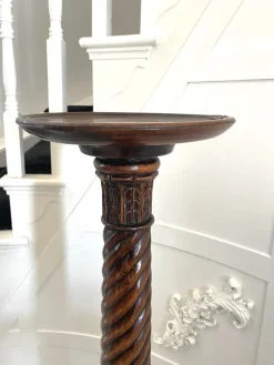 Sale Pamono Antique Victorian Torchere in Carved Mahogany, 1880