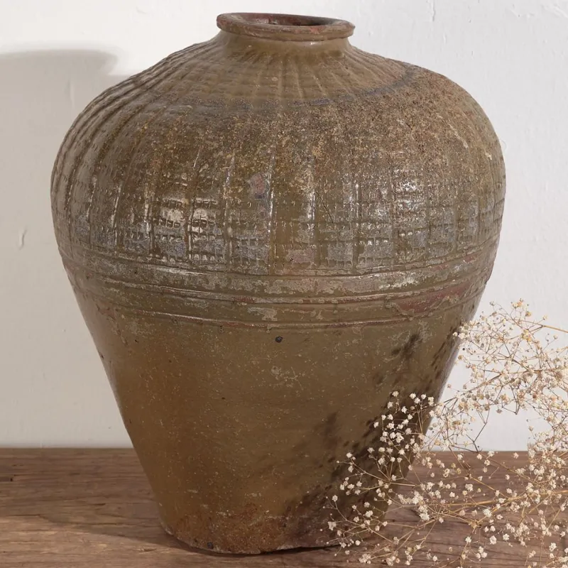 Pamono Antique Wabi-Sabi Style Ceramic Vase, 1900s> Vases