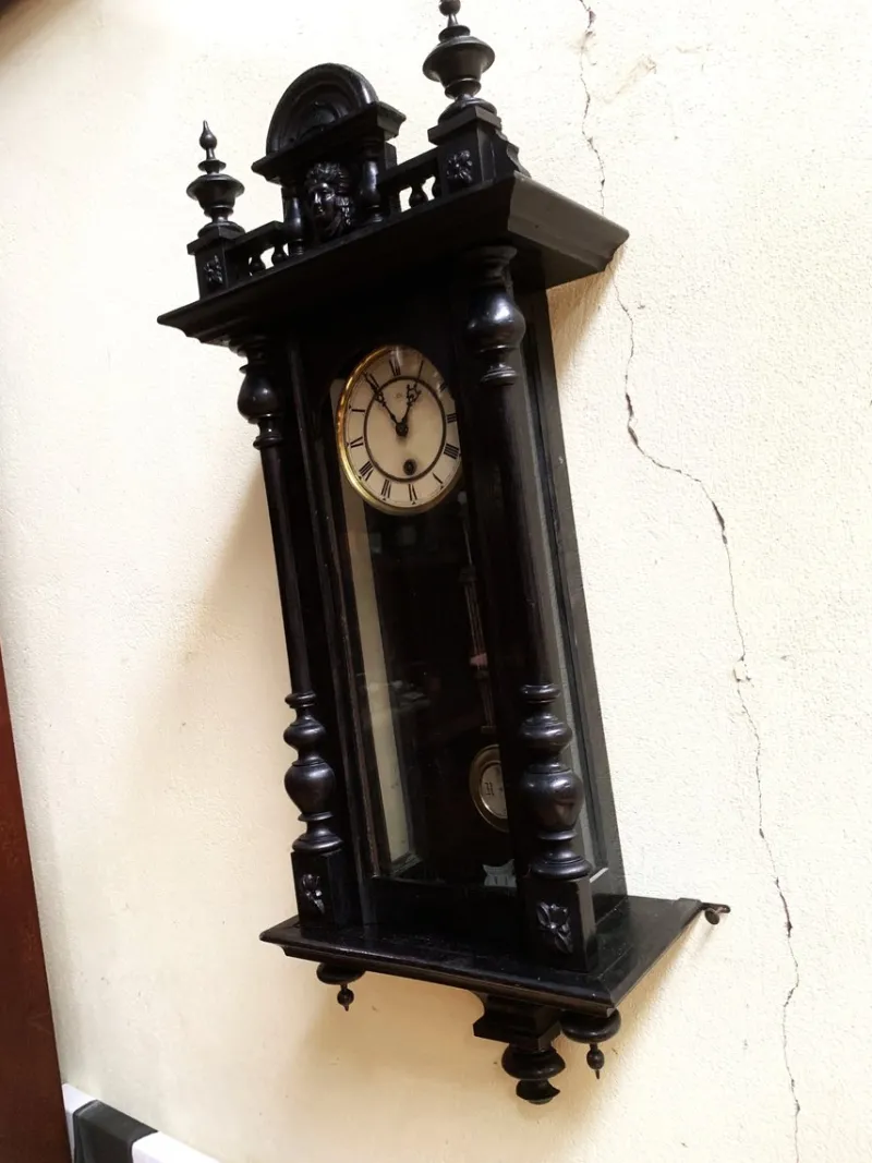 Pamono Antique Wall Clock from Junghans, 1880s> Clocks