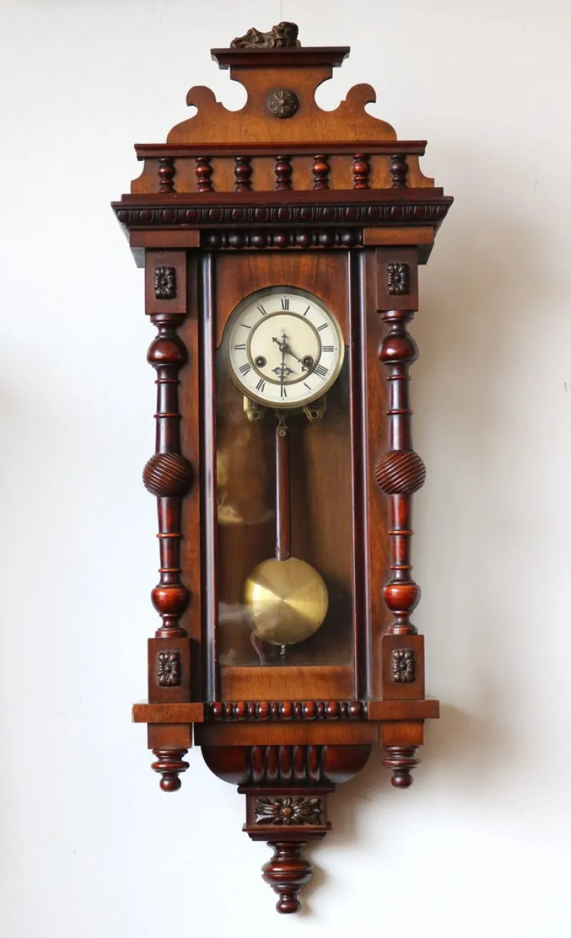 Online Pamono Antique Wall Clock, 1890s