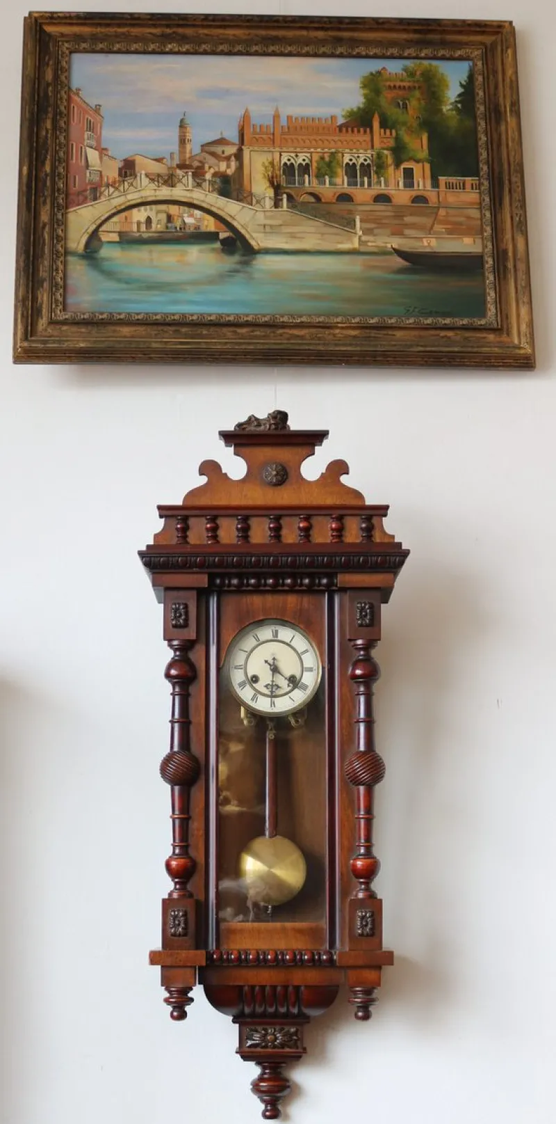 Online Pamono Antique Wall Clock, 1890s