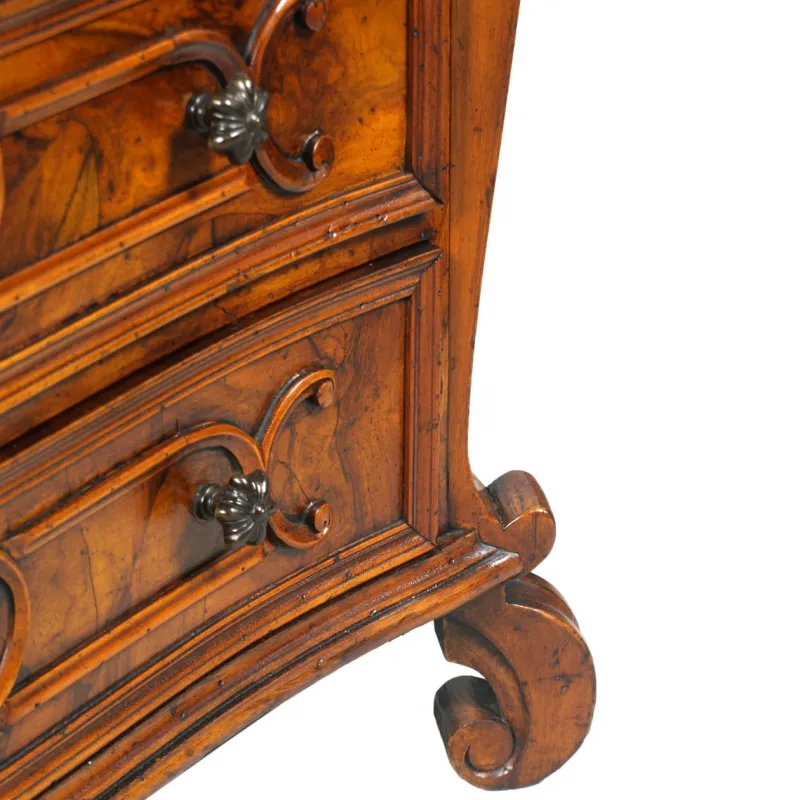 Best Pamono Antique Walnut & Burl Style 700 Lombardo Secretaire by Bottega Milanese dei Valentini