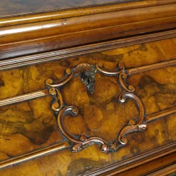 Best Pamono Antique Walnut & Burl Style 700 Lombardo Secretaire by Bottega Milanese dei Valentini