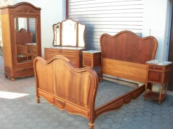 Online Pamono Antique Walnut Bedroom Set, 1890s, Set of 4