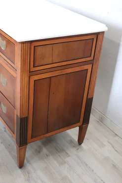 Discount Pamono Antique Walnut Chest of Drawers with Marble Top, 1700s