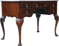 Sale Pamono Antique Walnut Figured 5-Drawer Writing Desk or Dressing Table, 1910s