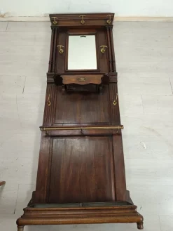 Pamono Antique Walnut Wall Coat Rack><noscript><img width=