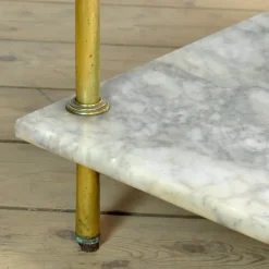 Pamono Antique Wash Stand in Brass and Marble, 1880s><noscript><img width=