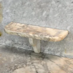 Pamono Antique Wash Stand in Brass and Marble, 1880s><noscript><img width=
