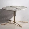 Pamono Antique White Round Outdoor Table, 1930s> Garden Tables