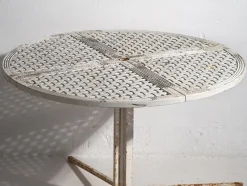 Pamono Antique White Round Outdoor Table, 1930s><noscript><img width=