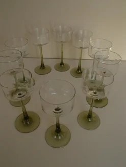 Pamono Antique White Wine Crystal Glasses, Set of 10><noscript><img width=