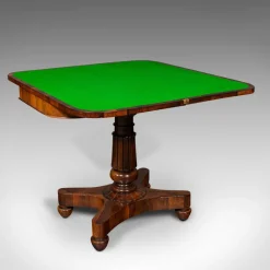 Pamono Antique William IV English Fold-Over Card Table, 1835> Game Tables
