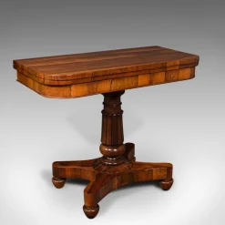 Pamono Antique William IV English Fold-Over Card Table, 1835> Game Tables