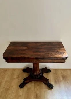 Pamono Antique William IV Rosewood Card Table, 1830s><noscript><img width=