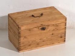 Pamono Antique Wood Chest, 1920s> Trunks Crates & Baskets