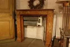 Best Pamono Antique Wood Fireplace Mantle, 1850s