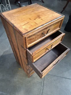 Pamono Antique Wood Travel Chest of Drawers with Metal Finish, 1900><noscript><img width=