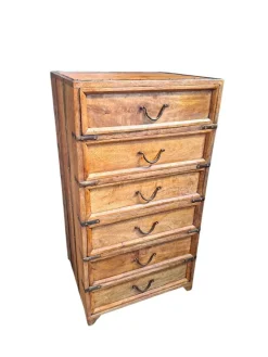 Pamono Antique Wood Travel Chest of Drawers with Metal Finish, 1900><noscript><img width=
