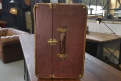 Best Pamono Antique Wooden and Brass Trunk, 1950s