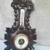 Pamono Antique Wooden Barometer & Thermometer> Clocks