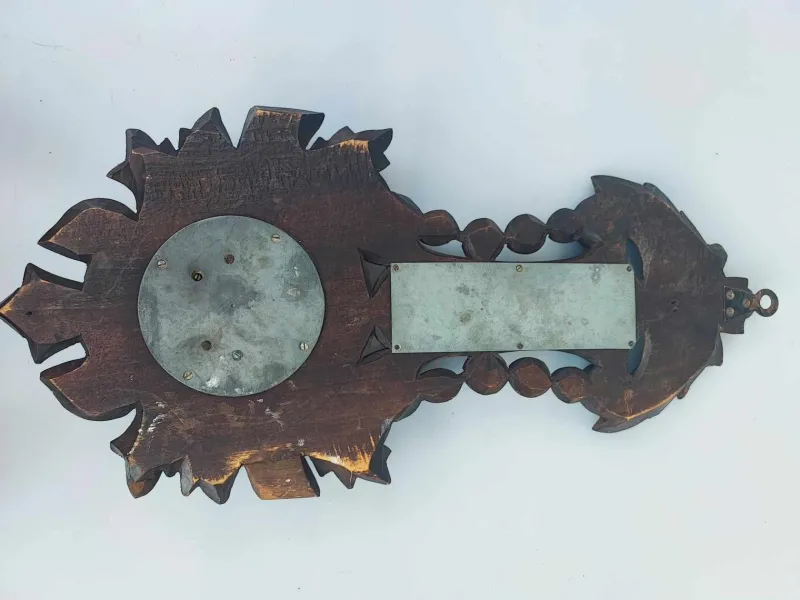 Pamono Antique Wooden Barometer & Thermometer> Clocks