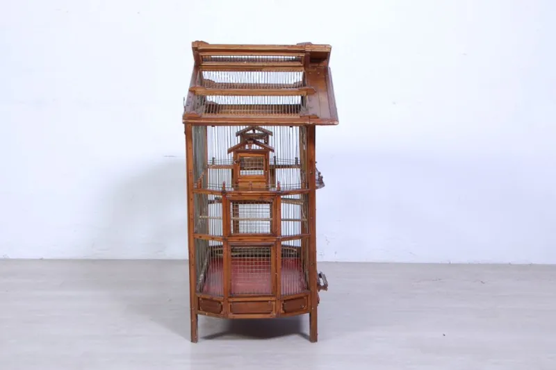 New Pamono Antique Wooden Bird House, 1890s