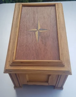 New Pamono Antique Wooden Box with Secret Compartment