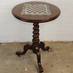 Online Pamono Antique Wooden Chess Table on Wheels, 19th Century