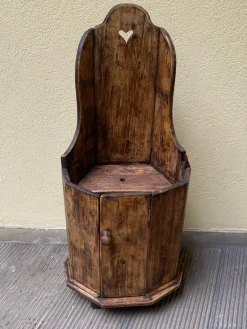 New Pamono Antique Wooden High Chair, 1890s
