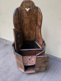 New Pamono Antique Wooden High Chair, 1890s