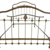New Pamono Antique Wrought Iron and Green Brass Bed, 1900