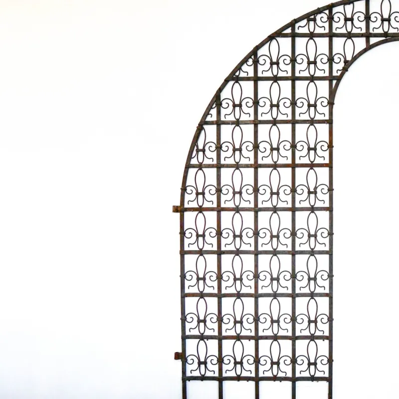 Pamono Antique Wrought Iron Garden Gate, France, Late 19th Century> Garden Accessories
