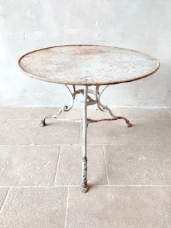 Best Pamono Antique Wrought Iron Garden Table, 1890s