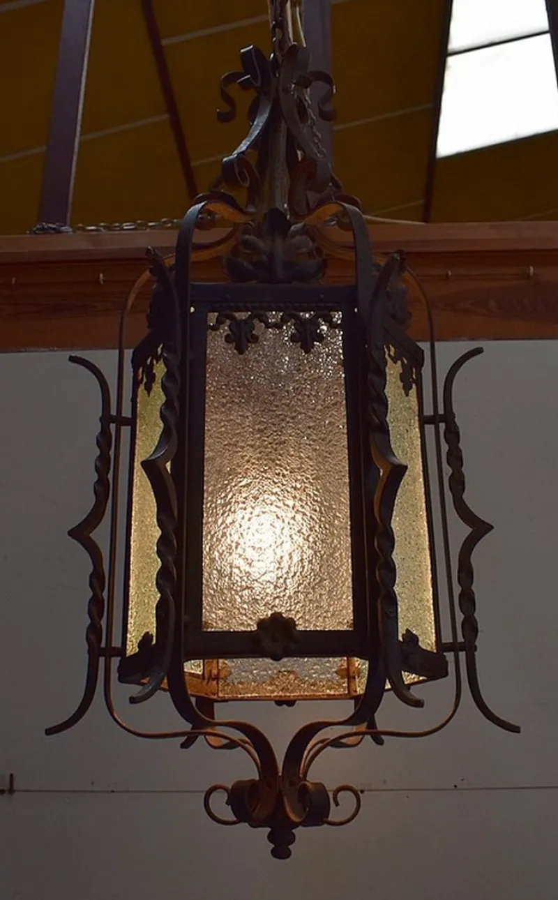 Outlet Pamono Antique Wrought Iron Landing Lantern