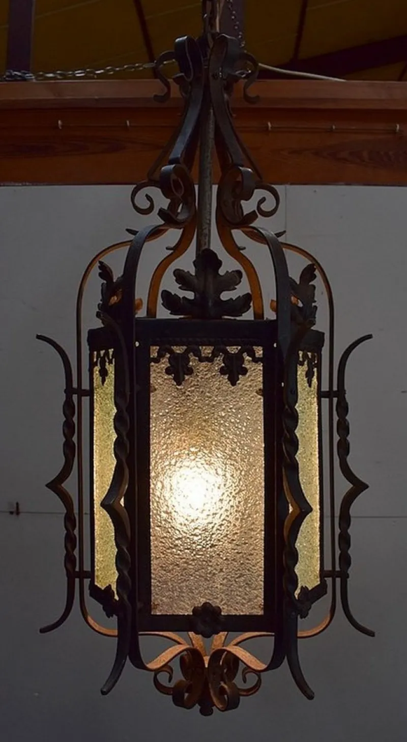 Outlet Pamono Antique Wrought Iron Landing Lantern