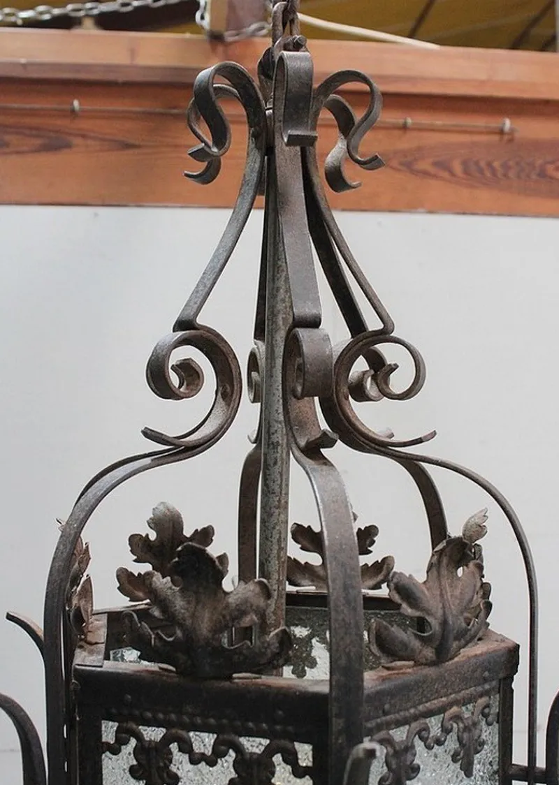 Outlet Pamono Antique Wrought Iron Landing Lantern