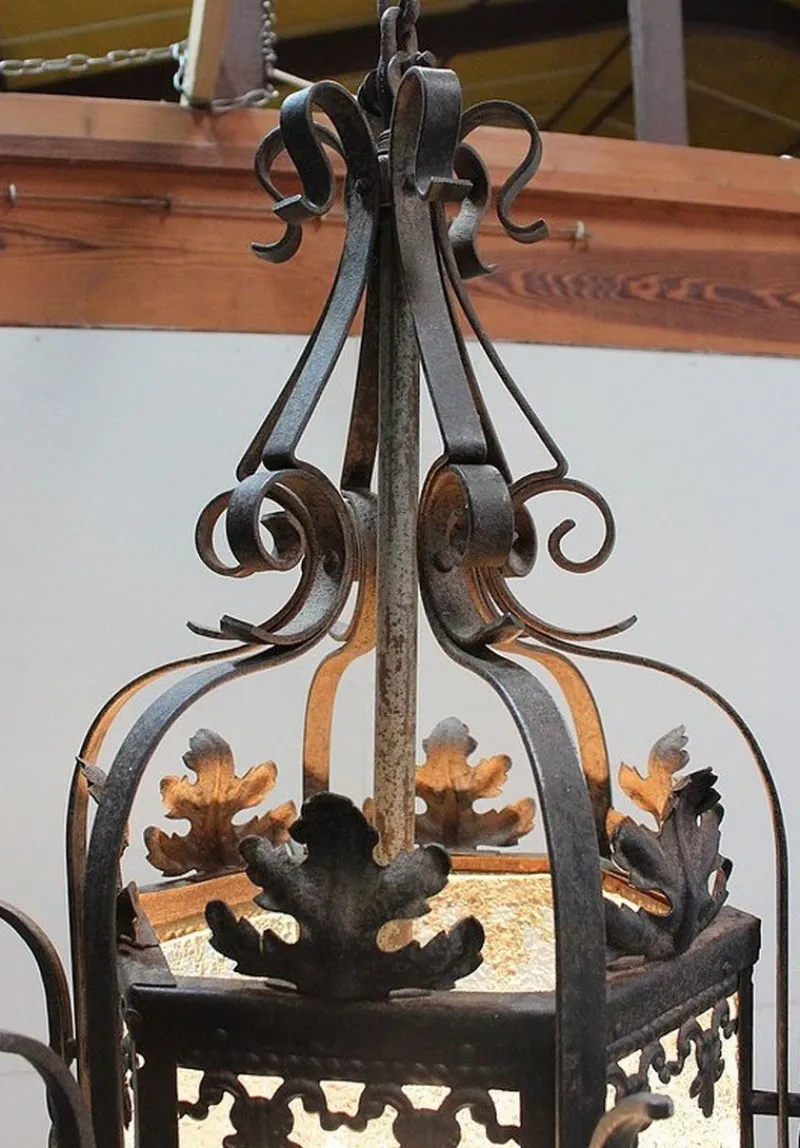 Outlet Pamono Antique Wrought Iron Landing Lantern