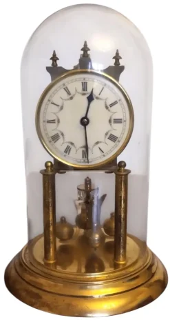 Pamono Antique Yearly Clock with Glass Dome> Clocks